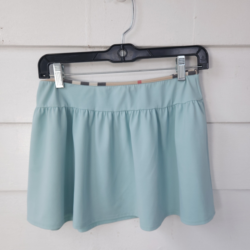 Burberry London Mint Blue Swim Cover-up Skirt Made In Italy